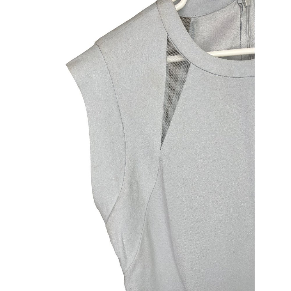 BCBG ALYCIA Cocktail Dress Sheer Cut Out Mini Smoke Gray NWT 6 - Picture 10 of 11